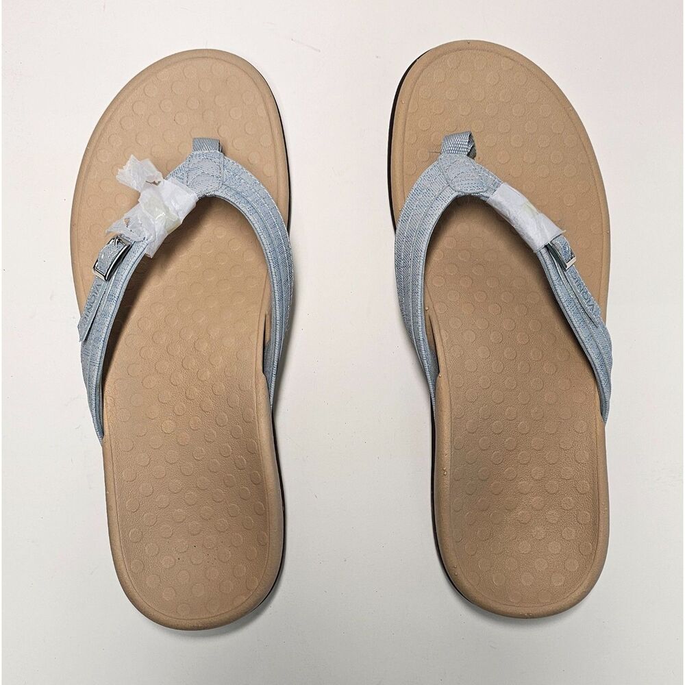 New Vionic Patty Orthotic Sandals Size 10 Blue Flip Flops